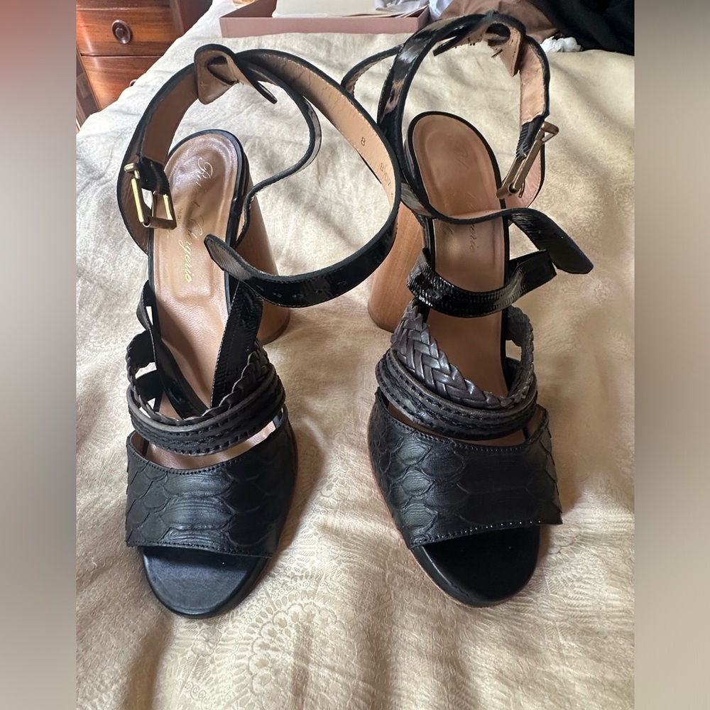 Robert Clergerie Black Strap Heels